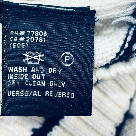 Vintage Tommy Hilfiger Womens Sweater Blue Ivory Nordic Fair Isle Preppy, XL - Picture 8 of 10